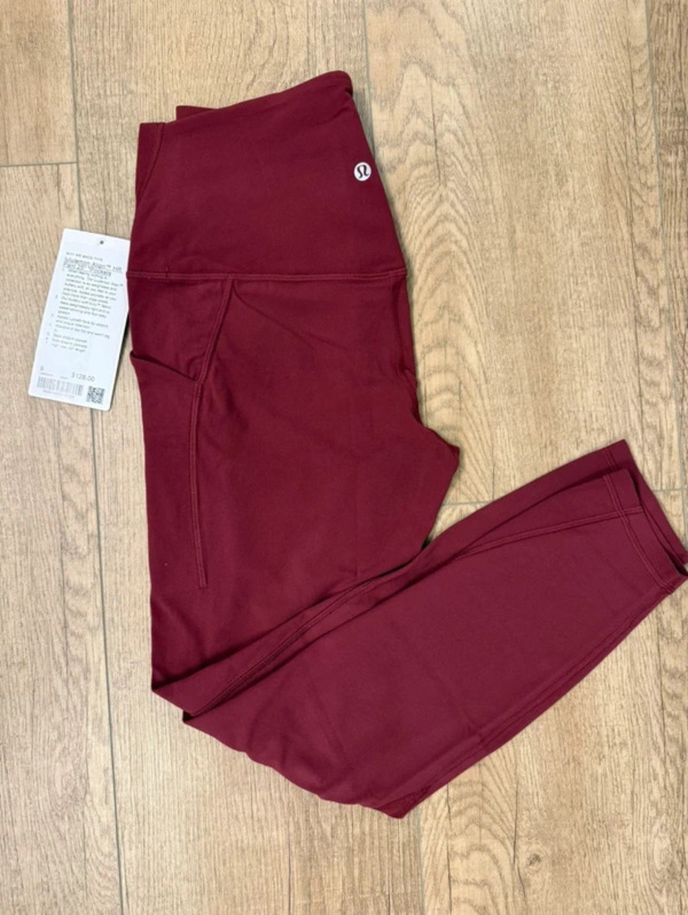 Lululemon Align High-Rise Pant 25" Pockets - Burgundy Bay - Size 8